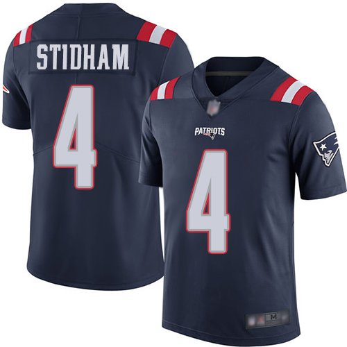 New England Patriots Limited Navy Blue Men #4 Jarrett Stidham NFL Jersey Rush Vapor->new england patriots->NFL Jersey